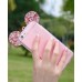 Huawei Mate 9 - Mickey 3D Bling Bling Crystal Ear with Removable Strap TPU Soft Protective Cover Case - Clear